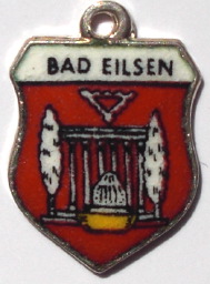 BAD EILSEN, Germany - Vintage Silver Enamel Travel Shield Charm